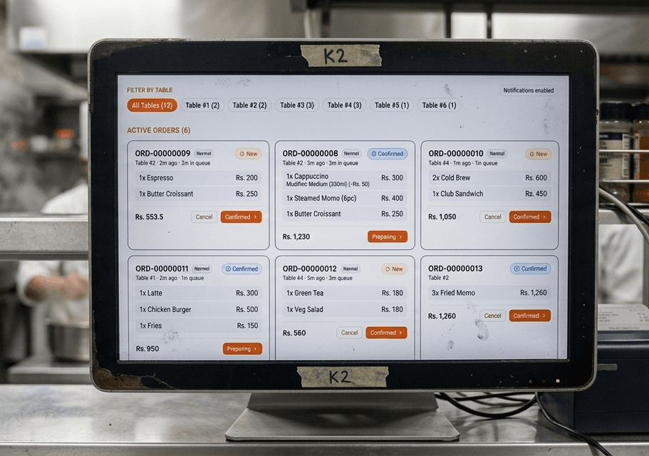 QR menu preview