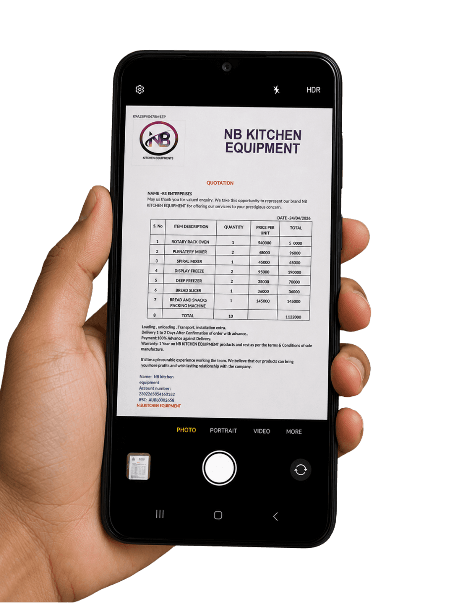 Phone scanning a restaurant bill